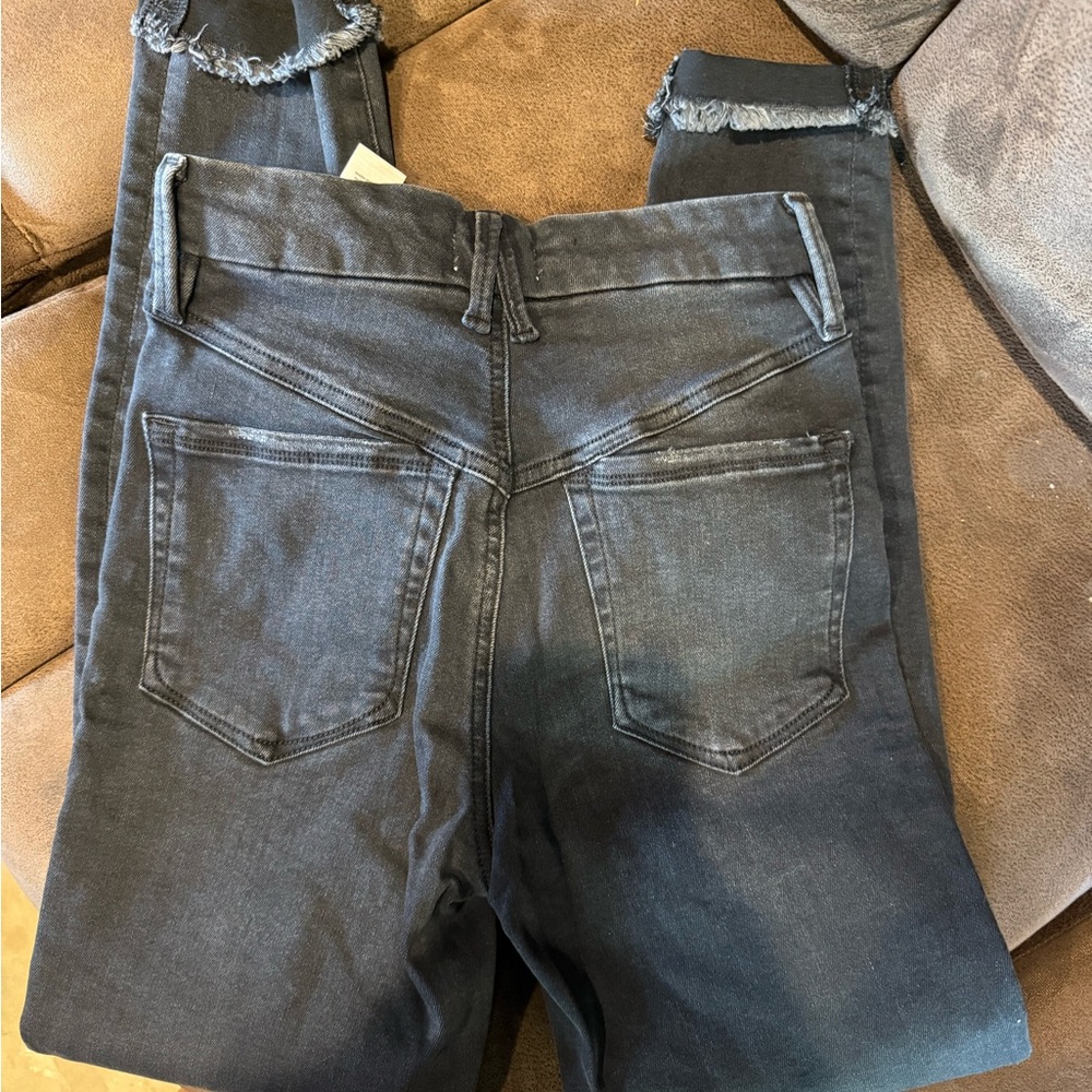 Good American Charcoal Button-Fly Jeans